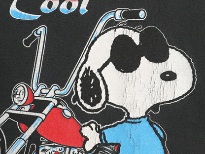00s スヌーピー プリント Tシャツ メンズ レディース L / オールド ピーナッツ オフィシャル キャラクター ブラック バイク ヘビーウェイト