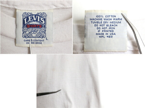 90s USA製 リーバイス 両面 プリント Tシャツ メンズ L / オールド 当時物 グラフィック ヘビーウェイト シングルステッチ ホワイト 企業