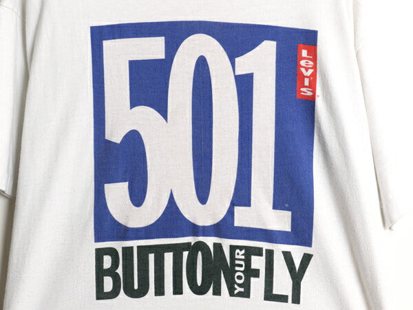 90s USA製 リーバイス 両面 プリント Tシャツ メンズ L / オールド 当時物 グラフィック ヘビーウェイト シングルステッチ ホワイト 企業