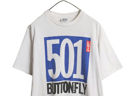 90s USA製 リーバイス 両面 プリント Tシャツ メンズ L / オールド 当時物 グラフィック ヘビーウェイト シングルステッチ ホワイト 企業