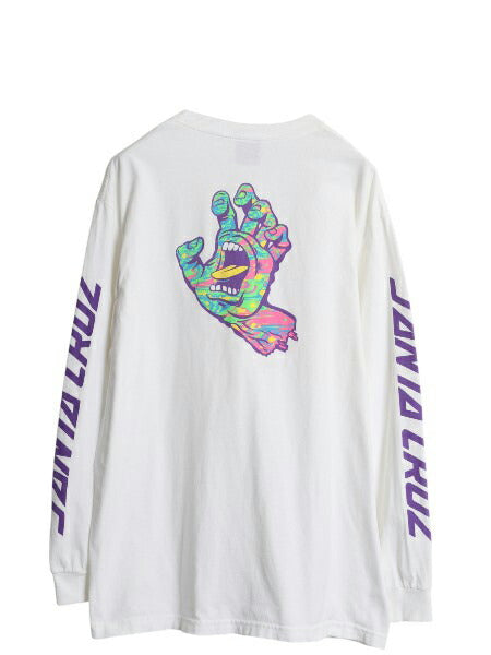 サンタクルーズ 4面プリント 長袖 Tシャツ メンズ L 程/ スケート アート イラスト オフィシャル グラフィック ロンT スクリーミングハンド