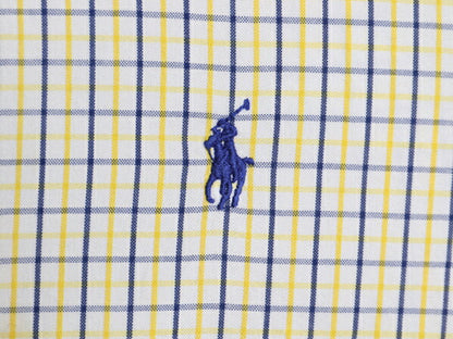 90s ラルフローレン チェック オックスフォード 長袖 ボタンダウン シャツ メンズ M オールド ポロ 長袖シャツ ワンポイント マルチカラー