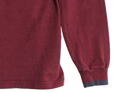 80s USA製 エルエルビーン モックネック ボーダー 長袖 Tシャツ メンズ S / 80年代 ヴィンテージ LLBEAN ラガーシャツ 素材 ヘビーウェイト