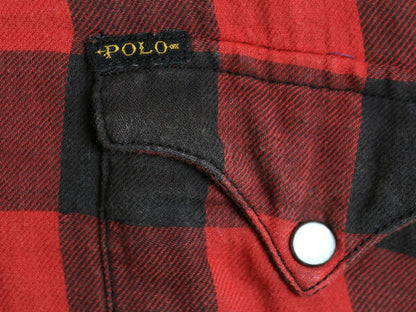 ポロカントリー ラルフローレン ブロック チェック ウエスタン シャツ メンズ L / 古着 復刻  2レイヤー ライナー付き 長袖シャツ ツートン