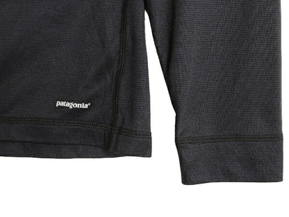 00s 05年製 USA製 パタゴニア キャプリーン ヘンリーネック 長袖 Tシャツ レディース M オールド Patagonia ストレッチ インナー ブラック