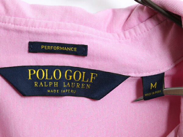 ポロゴルフ ラルフローレン 長袖 シャツ メンズ M / POLO GOLF 長袖シャツ シンプル 無地 ペルー製 ピマ コットン ストレッチ ポニー無し
