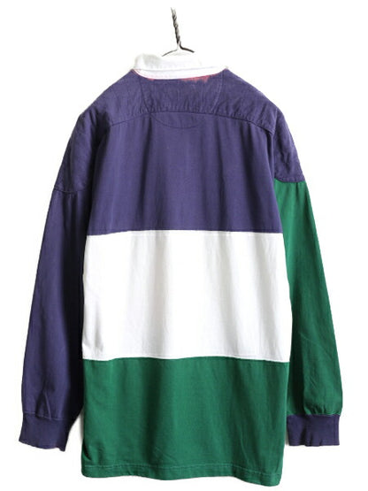 80s ■ CHAPS ラルフローレン クレイジー パターン 長袖 ラガーシャツ メンズ M / 古着 POLO 80年代 ビンテージ チャップス ポロ ラグビー