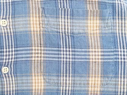 00s OLD GAP チェック 長袖 シャツ メンズ L 00年代 オールド ギャップ コットン リネン 麻 ポケット付き 長袖シャツ マルチカラー 旧タグ