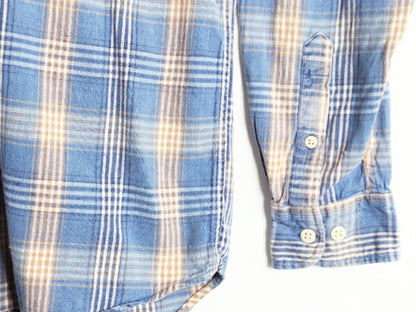 00s OLD GAP チェック 長袖 シャツ メンズ L 00年代 オールド ギャップ コットン リネン 麻 ポケット付き 長袖シャツ マルチカラー 旧タグ