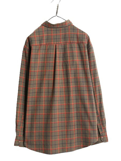 90s エルエルビーン チェック 長袖 フランネル シャツ メンズ XL 古着 オールド LLBean 長袖シャツ ネルシャツ 大きいサイズ マルチカラー