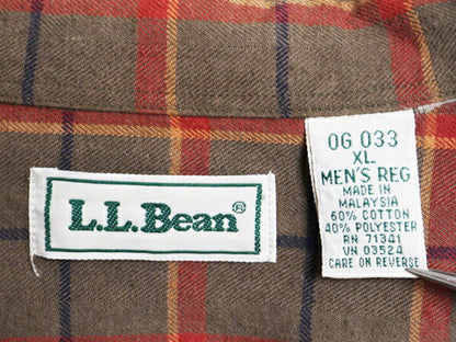90s エルエルビーン チェック 長袖 フランネル シャツ メンズ XL 古着 オールド LLBean 長袖シャツ ネルシャツ 大きいサイズ マルチカラー