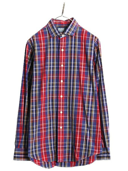 00s ポロ ラルフローレン チェック 長袖 シャツ メンズ M 古着 00年代 オールド コットン 長袖シャツ ワイシャツ ポニー無し マルチカラー