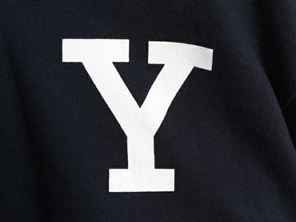 チャンピオン YALE カレッジ 両面 プリント フルジップ スウェット フード パーカー メンズ L 古着 トレーナー 裏起毛 イエール ネイビー