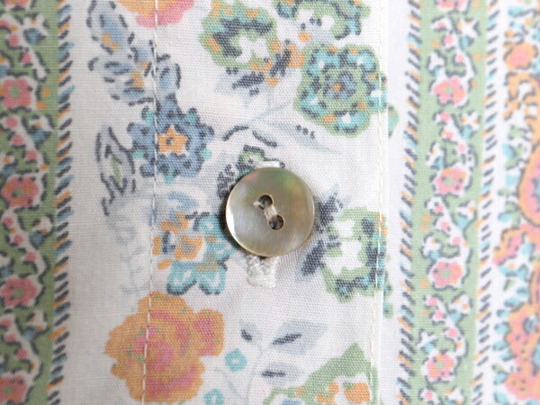 90s OLD GAP 花柄 長袖 シャツ レディース M オールド ギャップ 旧タグ ブラウス コットン フラワー 総柄 ペイズリー マルチカラー 90年代