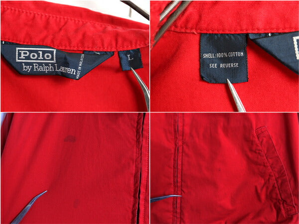 90s 初期 ポロゴルフ ラルフローレン コットン スイングトップ ジャケット メンズ L / 古着 90年代 オールド POLO GOLF ジャンパー レッド