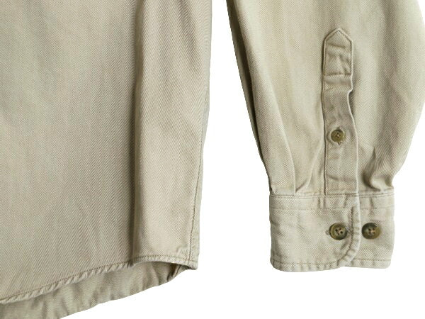 90s エディーバウアー 長袖 ボタンダウン シャツ メンズ M / 90年代 オールド Eddie Bauer 長袖シャツ コットン ワンポイント ポケット付き