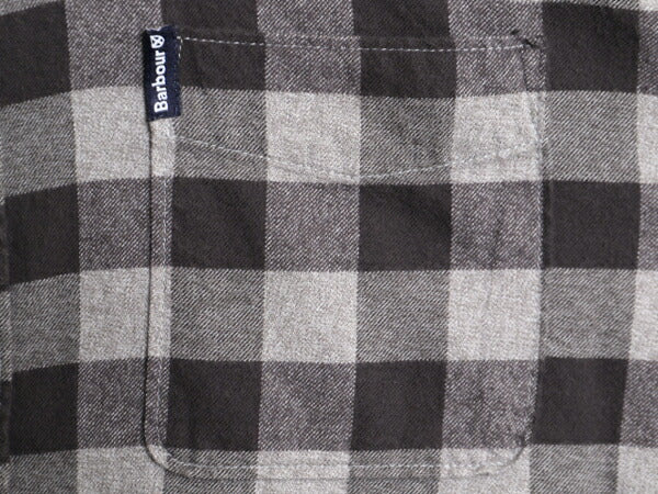 バブアー ギンガム チェック 3点留め ボタンダウン フランネル シャツ メンズ L Barbour 長袖シャツ ネルシャツ ワンポイント ポケット付き