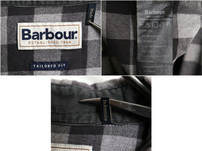 バブアー ギンガム チェック 3点留め ボタンダウン フランネル シャツ メンズ L Barbour 長袖シャツ ネルシャツ ワンポイント ポケット付き
