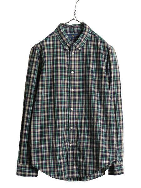ラルフローレン チェック 長袖 ボタンダウン シャツ キッズ XL メンズ S 程/ 古着 ポロ 長袖シャツ ワンポイント マルチカラー ワイシャツ
