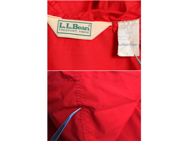 80s USA製 エルエルビーン ナイロン アノラック ジャケット レディース S / ヴィンテージ LLBEAN プルオーバーフード パーカー マンパ 赤
