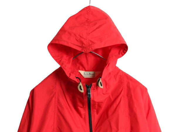 80s USA製 エルエルビーン ナイロン アノラック ジャケット レディース S / ヴィンテージ LLBEAN プルオーバーフード パーカー マンパ 赤