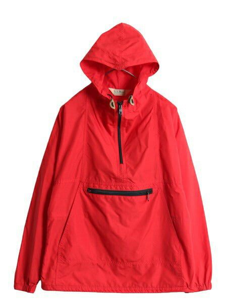 80s USA製 エルエルビーン ナイロン アノラック ジャケット レディース S / ヴィンテージ LLBEAN プルオーバーフード パーカー マンパ 赤