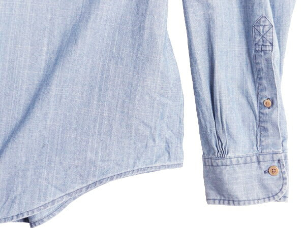 ブルックスブラザーズ 長袖 シャンブレー シャツ メンズ M / BROOKS BROTHERS 346 長袖シャツ 100% コットン ポケット付き スリム ブルー