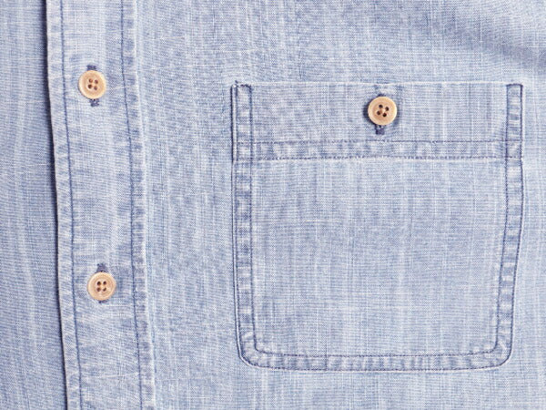 ブルックスブラザーズ 長袖 シャンブレー シャツ メンズ M / BROOKS BROTHERS 346 長袖シャツ 100% コットン ポケット付き スリム ブルー