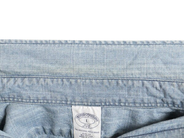 ブルックスブラザーズ 長袖 シャンブレー シャツ メンズ M / BROOKS BROTHERS 346 長袖シャツ 100% コットン ポケット付き スリム ブルー