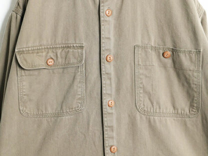 00s オービス コットン 長袖 シャツ メンズ L 古着 00年代 オールド ORVIS アウトドア ヘビーウェイト 長袖シャツ ポケット付き 無地 チノ