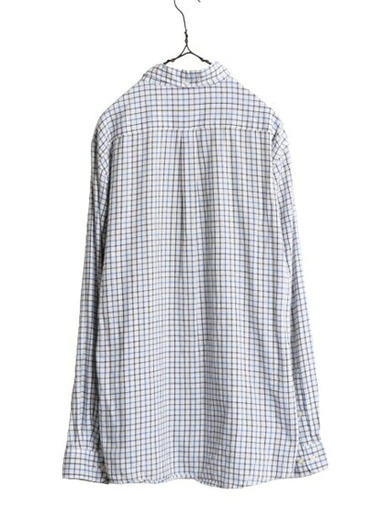 バブアー チェック 3点留め ボタンダウン フランネル シャツ メンズ L Barbour 長袖シャツ ネルシャツ ワンポイント ポケット付き BD 薄手