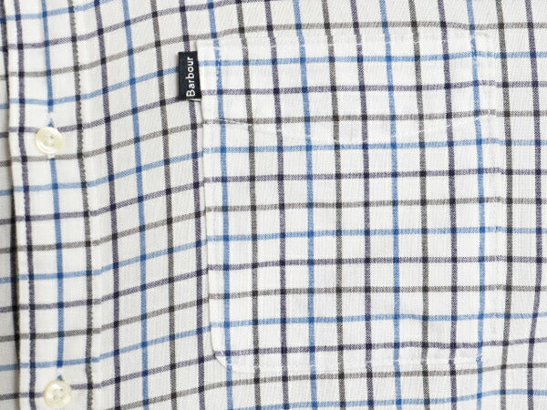 バブアー チェック 3点留め ボタンダウン フランネル シャツ メンズ L Barbour 長袖シャツ ネルシャツ ワンポイント ポケット付き BD 薄手