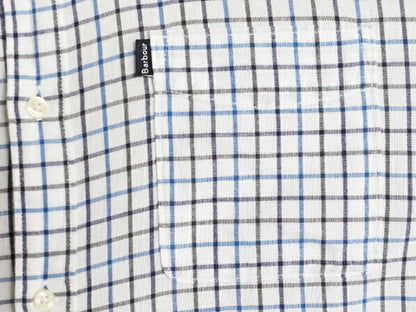 バブアー チェック 3点留め ボタンダウン フランネル シャツ メンズ L Barbour 長袖シャツ ネルシャツ ワンポイント ポケット付き BD 薄手