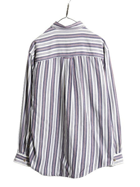 90s エディーバウアー ストライプ 長袖 シャツ メンズ M / 90年代 オールド Eddie Bauer 長袖シャツ コットン ポケット付き マルチカラー