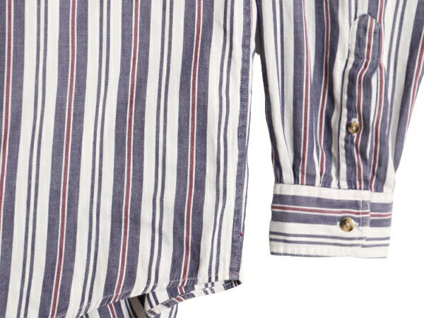 90s エディーバウアー ストライプ 長袖 シャツ メンズ M / 90年代 オールド Eddie Bauer 長袖シャツ コットン ポケット付き マルチカラー