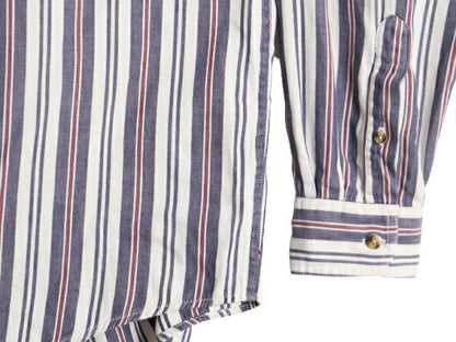 90s エディーバウアー ストライプ 長袖 シャツ メンズ M / 90年代 オールド Eddie Bauer 長袖シャツ コットン ポケット付き マルチカラー