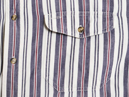 90s エディーバウアー ストライプ 長袖 シャツ メンズ M / 90年代 オールド Eddie Bauer 長袖シャツ コットン ポケット付き マルチカラー