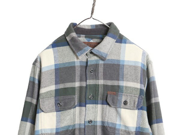 オービス ヘビー フランネル シャツ ジャケット メンズ M 古着 ORVIS アウトドア コットン 長袖シャツ ネルシャツ ヘビーウェイト チェック