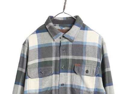 オービス ヘビー フランネル シャツ ジャケット メンズ M 古着 ORVIS アウトドア コットン 長袖シャツ ネルシャツ ヘビーウェイト チェック