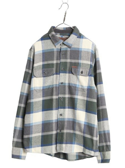 オービス ヘビー フランネル シャツ ジャケット メンズ M 古着 ORVIS アウトドア コットン 長袖シャツ ネルシャツ ヘビーウェイト チェック