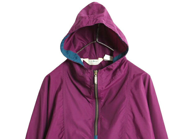 90s USA製 エルエルビーン ナイロン アノラック パーカー ジャケット レディース M オールド LLBEAN ブルゾン ハーフジップ プルオーバー
