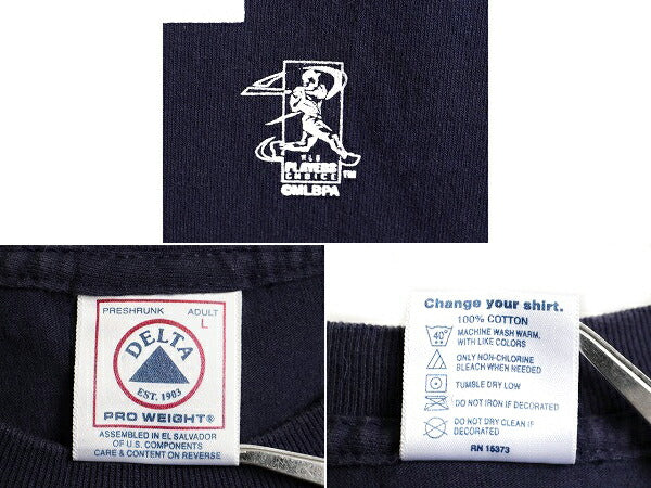 00s オールド ■ MLB オフィシャル ニューヨーク ヤンキース 半袖 Tシャツ ( メンズ L ) 古着 00年代 YANKEES 紺 プリントTシャツ 大リーグ