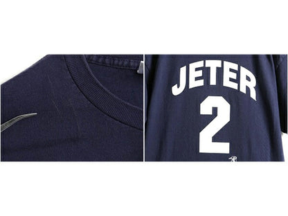 00s オールド ■ MLB オフィシャル ニューヨーク ヤンキース 半袖 Tシャツ ( メンズ L ) 古着 00年代 YANKEES 紺 プリントTシャツ 大リーグ