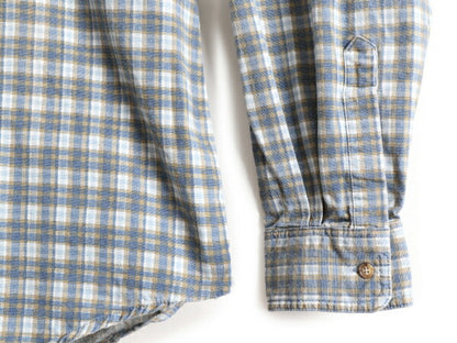90s ■ エルエルビーン チェック 長袖 シャツ ( メンズ L ) 古着 LLBEAN 90年代 オールド LLビーン コットン 長袖シャツ ポケット付き 総柄