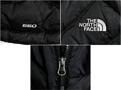 US企画 ノースフェイス ナイロン ダウン ベスト レディース L / The North Face フルジップ キルティング アウトドア 550フィル 重ね着 黒
