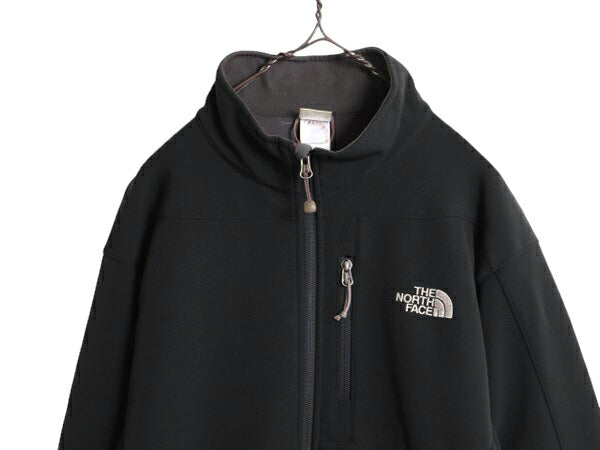 US企画 ノースフェイス APEX ソフトシェル ジャケット メンズ L / The North Face 裏 フリース アウトドア ジャンパー フルジップ ブラック