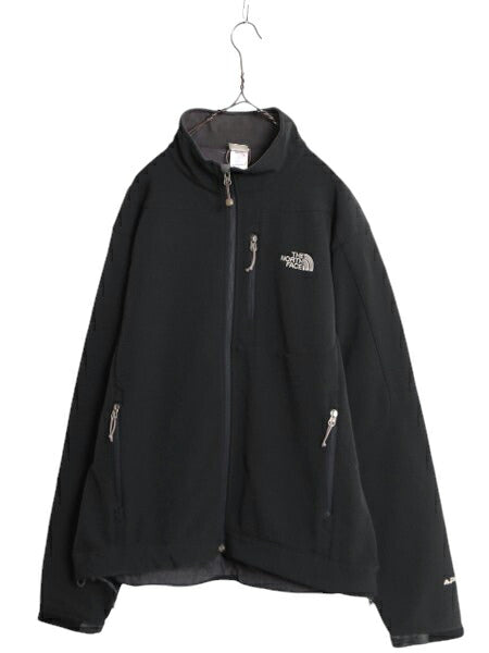 US企画 ノースフェイス APEX ソフトシェル ジャケット メンズ L / The North Face 裏 フリース アウトドア ジャンパー フルジップ ブラック