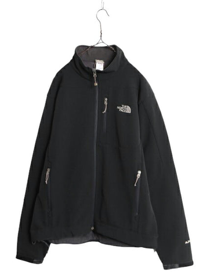 US企画 ノースフェイス APEX ソフトシェル ジャケット メンズ L / The North Face 裏 フリース アウトドア ジャンパー フルジップ ブラック
