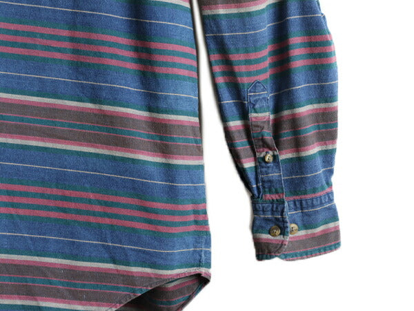 90s 大きいサイズ XL ■ ドッカーズ リーバイス ボーダー 長袖 ボタンダウン シャツ メンズ 古着 90年代 オールド LEVIS DOCKERS コットン