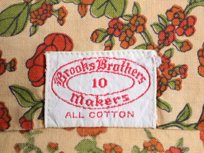 60s BROOKS BROTHERS MAKERS 総柄 長袖 シャツ レディース S 程/ 60年代 ビンテージ ブルックスブラザーズ 花柄 ドレス ワイシャツ 6ボタン